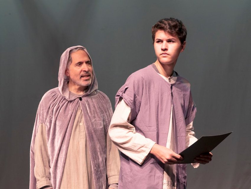 George Pappas, left, and Dylan Marks in &amp;#8220;The Giver,&amp;#8221; at the Dreamland.