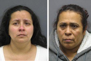 Police charged Mirna Mendez and Yolanda Larin (Left to Right) with five counts of child endangerment resulting from the operation of an unlicensed daycare facility in a house in Bristow. Credit: Prince William County Police