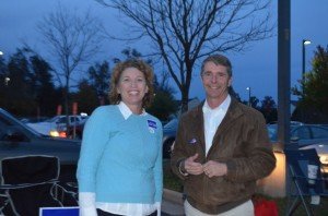 Jeanine Lawson, Republican Candidate for Brentsville Supervisor, and Republican Congressman Rob Wittman campaign at Cedar Point Elementary Precinct in Bristow. 