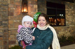 Baby Beatrice with Mom, Amy Hindman at the Promenade for the Holiday event. 