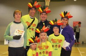 The Murrays all dressed up for the Turkey Trot. 