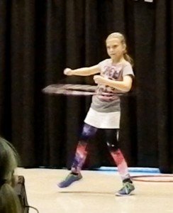 Girl hula-hooping