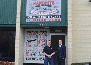 Hardhits Owners/Operators Chris Concepcion and Jeff Mayhugh stand outside Hardhits new storefront. 