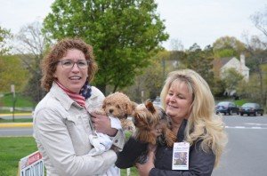 Brentsville Supervisor Jeanine Lawson and friend --- with adorable puppies Nick and ---. 