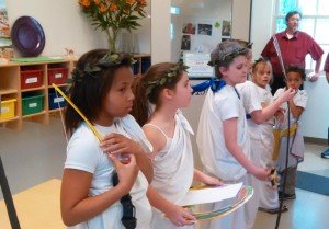 Students dress as Greek gods and goddesses for International Day. 