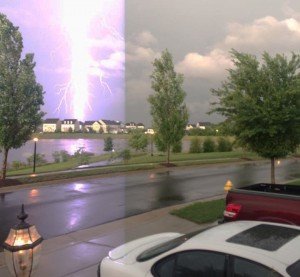 Jason Thacker submitted this photo of a lightning strike, taken near Linton Hall Road Saturday evening.