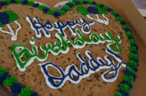 Cookie cakes are made for holidays or can be especially made for personal occasions such as birthdays. 