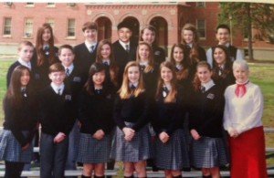 Eighth grade class photo of Linton Hall School Class of 2011. 