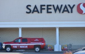 The Assistant Fire Marshal responds to a fire at the Bristow Safeway. 