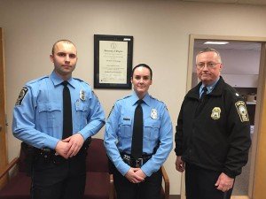 Photo: Left to right - Officer Steven Kendall, Officer Ashley Guindon and LT COL B. Barnard Photo Courtesy of Prince William County Police
