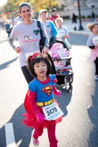 Lily and Emily Rancourt run in the 2016 "Race for Every Child" to sponsor Children's National Health System. 