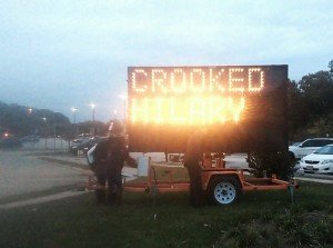Image of one of the messages that appeared on the Hertz Tackett's Mill sign, Nov. 2. 