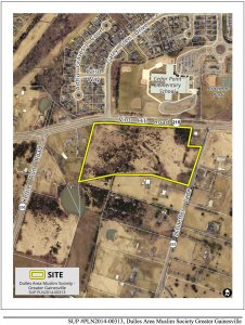 Aerial image of the proposed ADAMS site via Prince William County Planning Office Staff report for SUP. 
