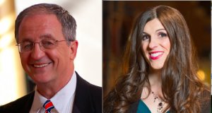 Del. Bob Marshall of the 13th District (left), Danica Roem, Democratic candidate for the 13th District (right.)