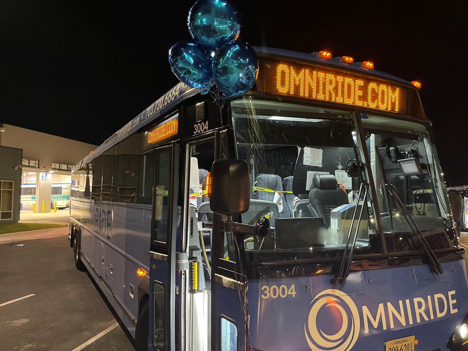 OmniRide celebrates the inaugural launch of buses from its new Manassas bus facility.