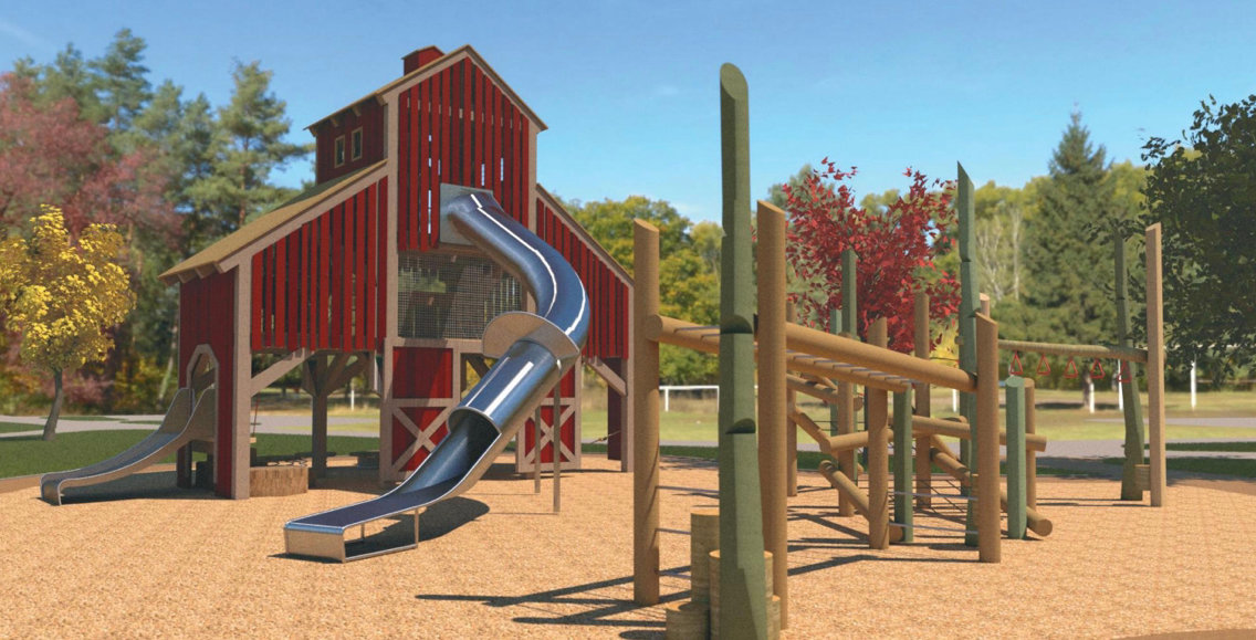 "Farm-theme" design concept for Rollins Ford Park. (Subject to changes.)