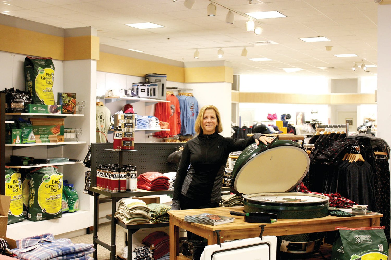 Karen Thompson, president and founder of LSL Brands, a division of Lace Silhouettes Lingerie, inside the new Fox & Holly Bucks County in the Doylestown Shopping Center just days before opening. Photograph by Jodi Spiegel Arthur