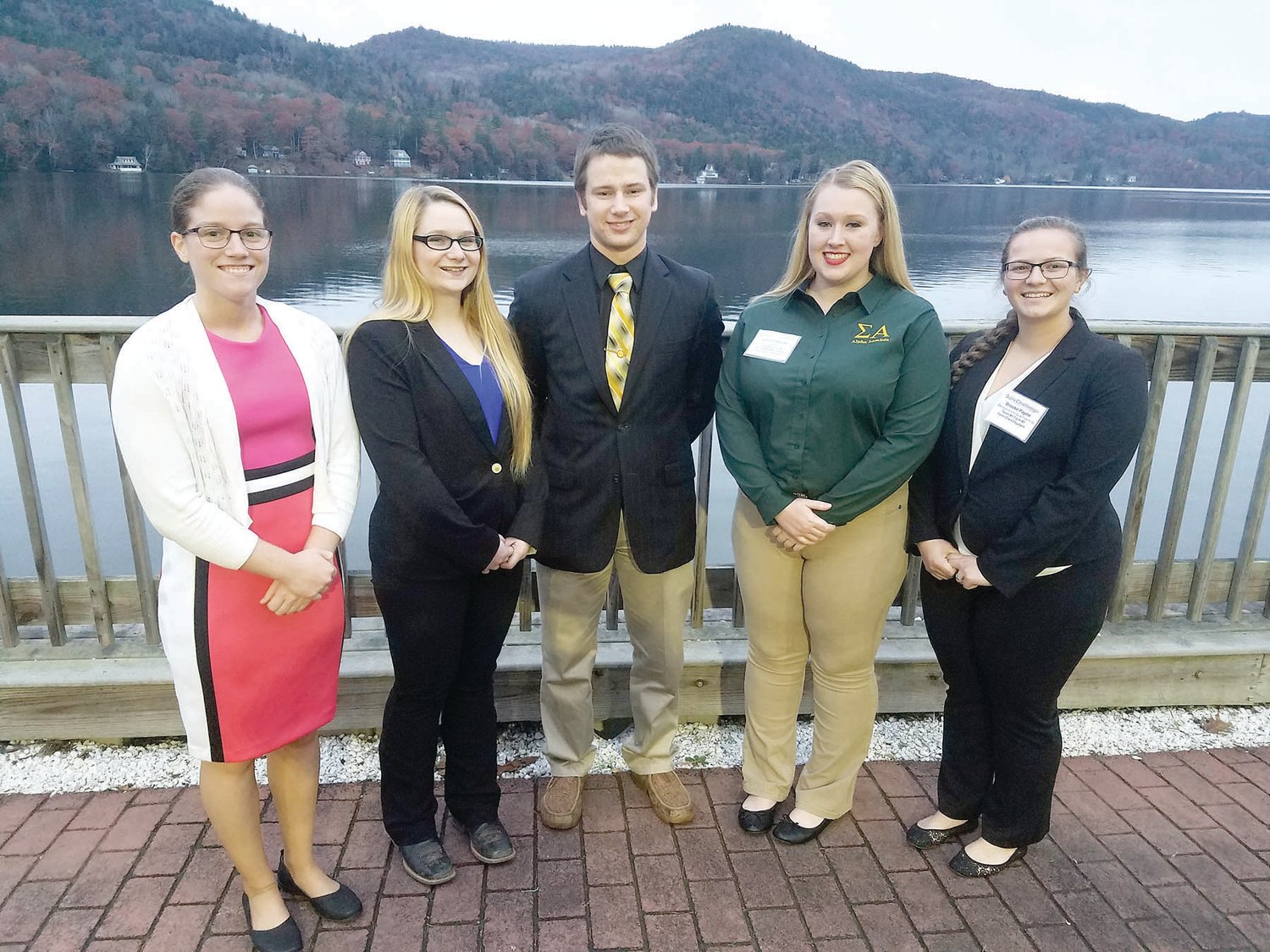 The Delaware Valley University team included, from left, Sam Landers, Amanda Wengryn, Brent Weiss, Caitlyn Denger and Mary (Brooke) Payne. Photograph by NAIDC