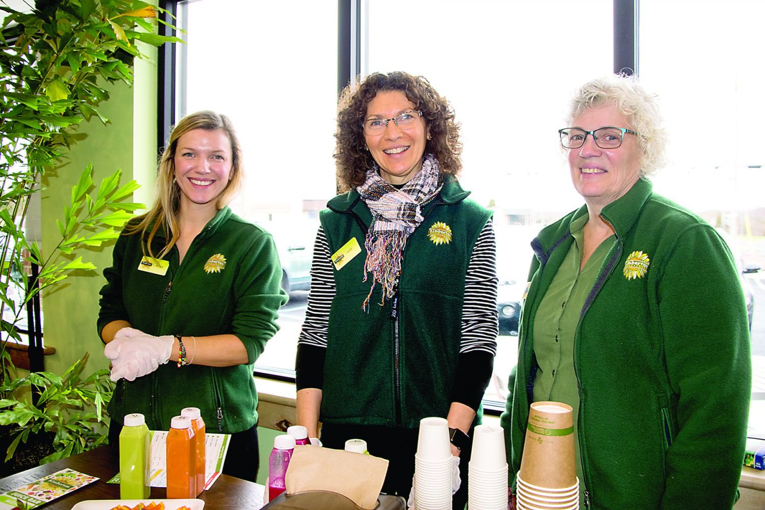 The managing team at Kimberton Whole Foods: Becca Settle, director of marketing, Mari Stambaugh, administrative assistant, and store manager Gerri Matey. Photograph by Chiara Chandoha.