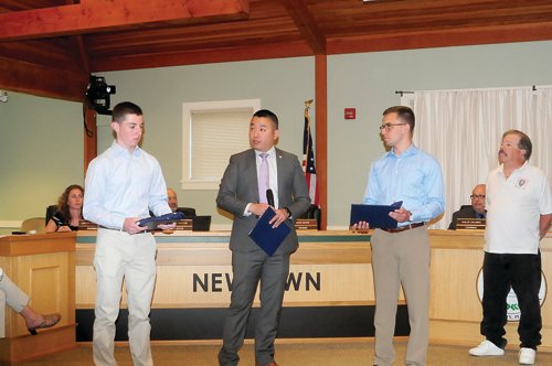 Matt Whalen, left, Peter Chong, Andrew Cabo, and, John D’Aprile, Newtown Township Veterans Committee.
