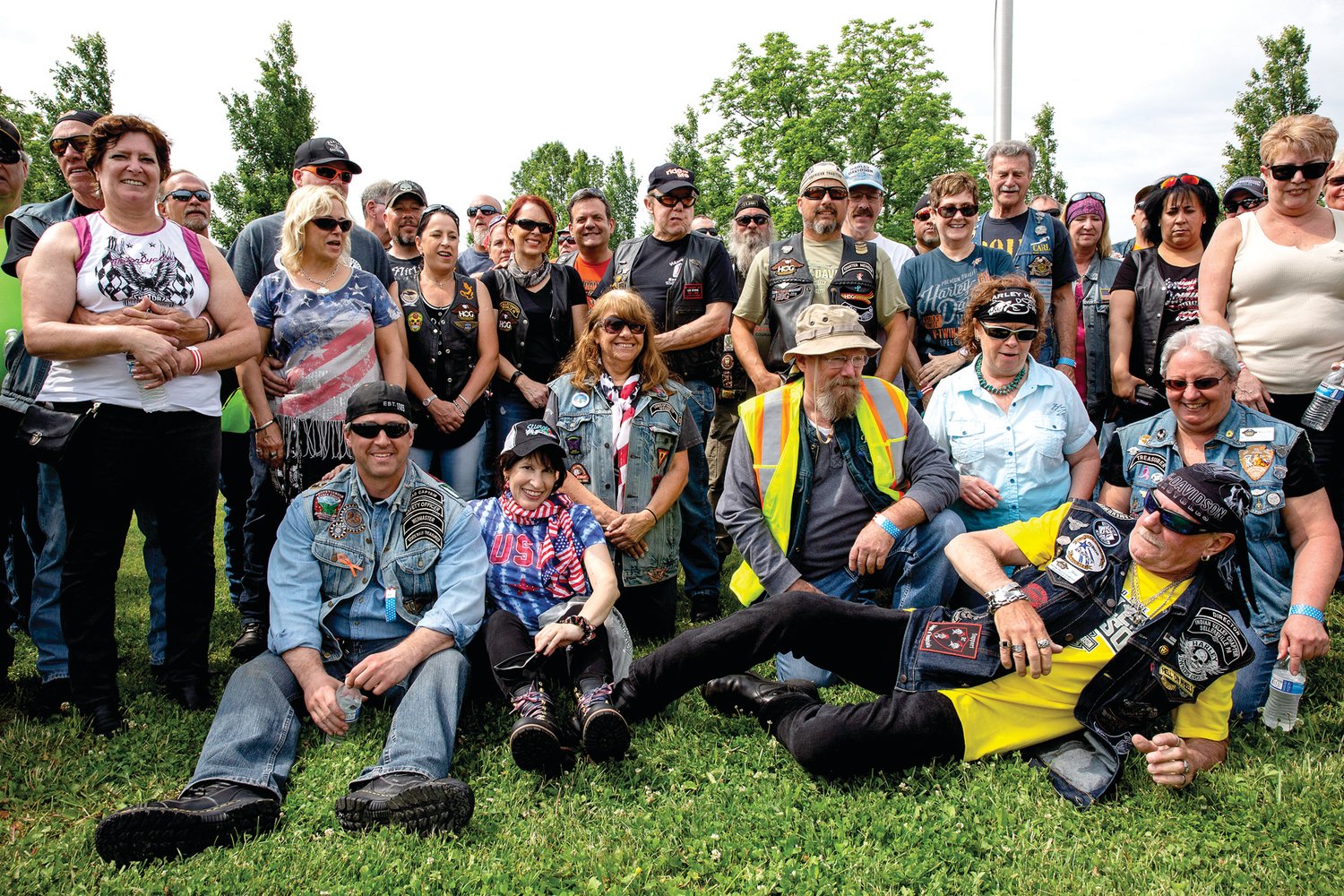 Members of the Indian Valley Chapter pose for a group photo at the 10th annual Ride for Heroes Motorcycle Run.