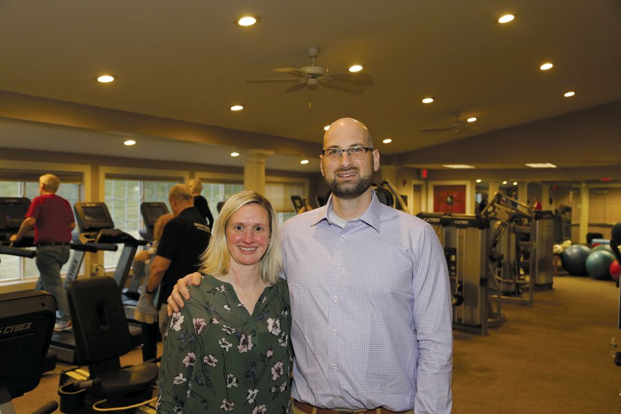 Danielle Cioffi and Bryan Detweiler attend the recent grand re-opening of the Newtown branch of YMCA of Bucks County.