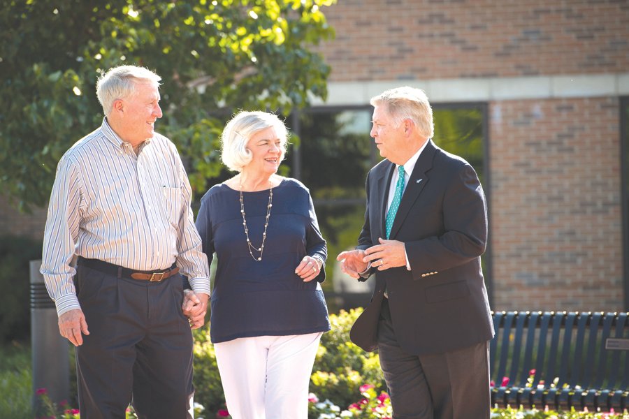 Marv and Dee Ann Woodall with Jim Brexler, president and CEO, Doylestown Health.