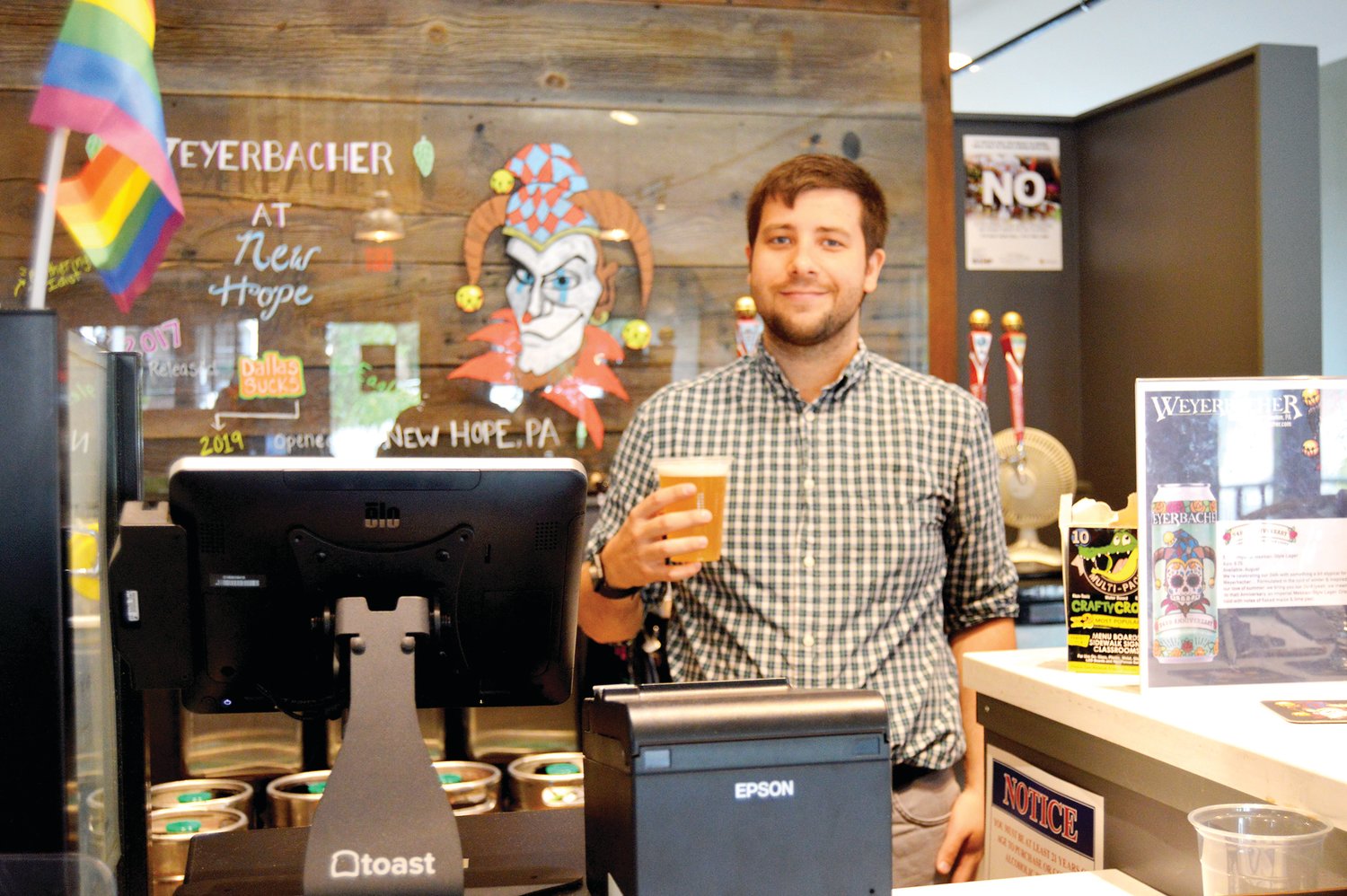 Joey Cooper is manager of the Tap Room at New Hope, the first satellite site for Weyerbacher Brewing Co. of Easton.