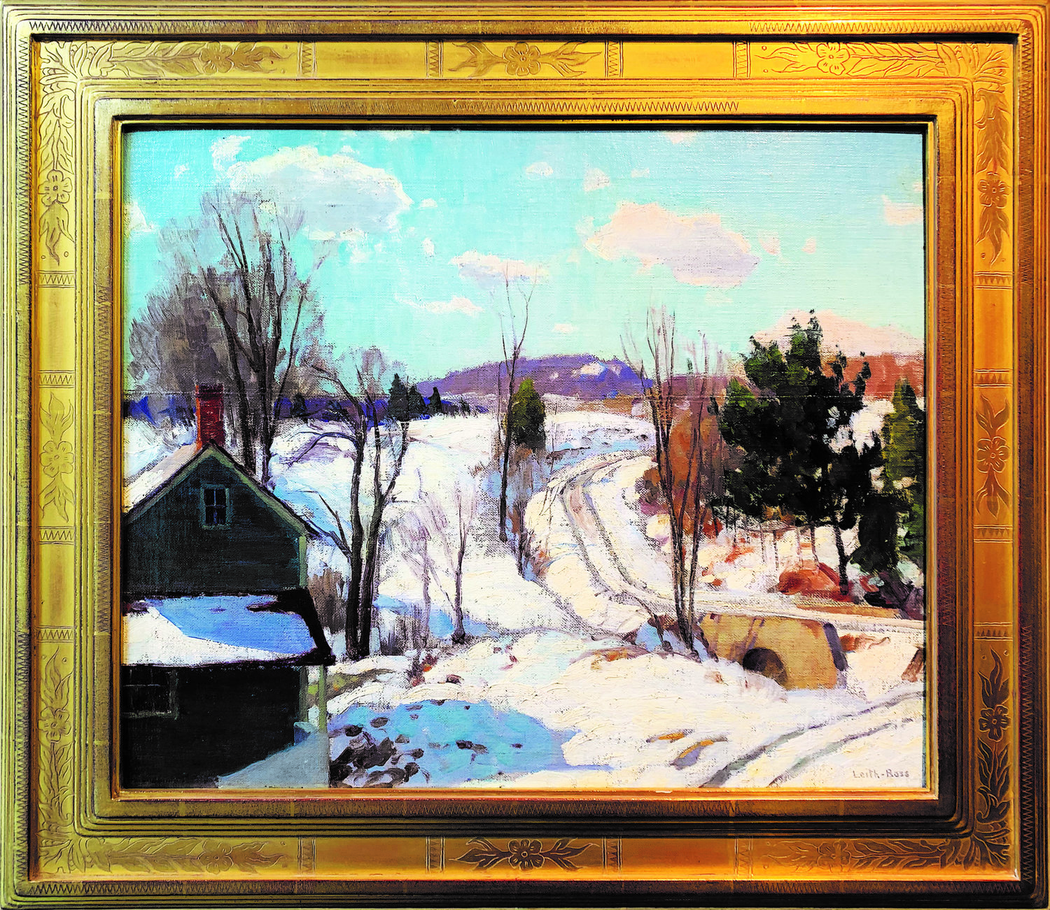 “Pidcock Creek, Bucks County Winter” is an oil on canvas by Harry Leith-Ross.