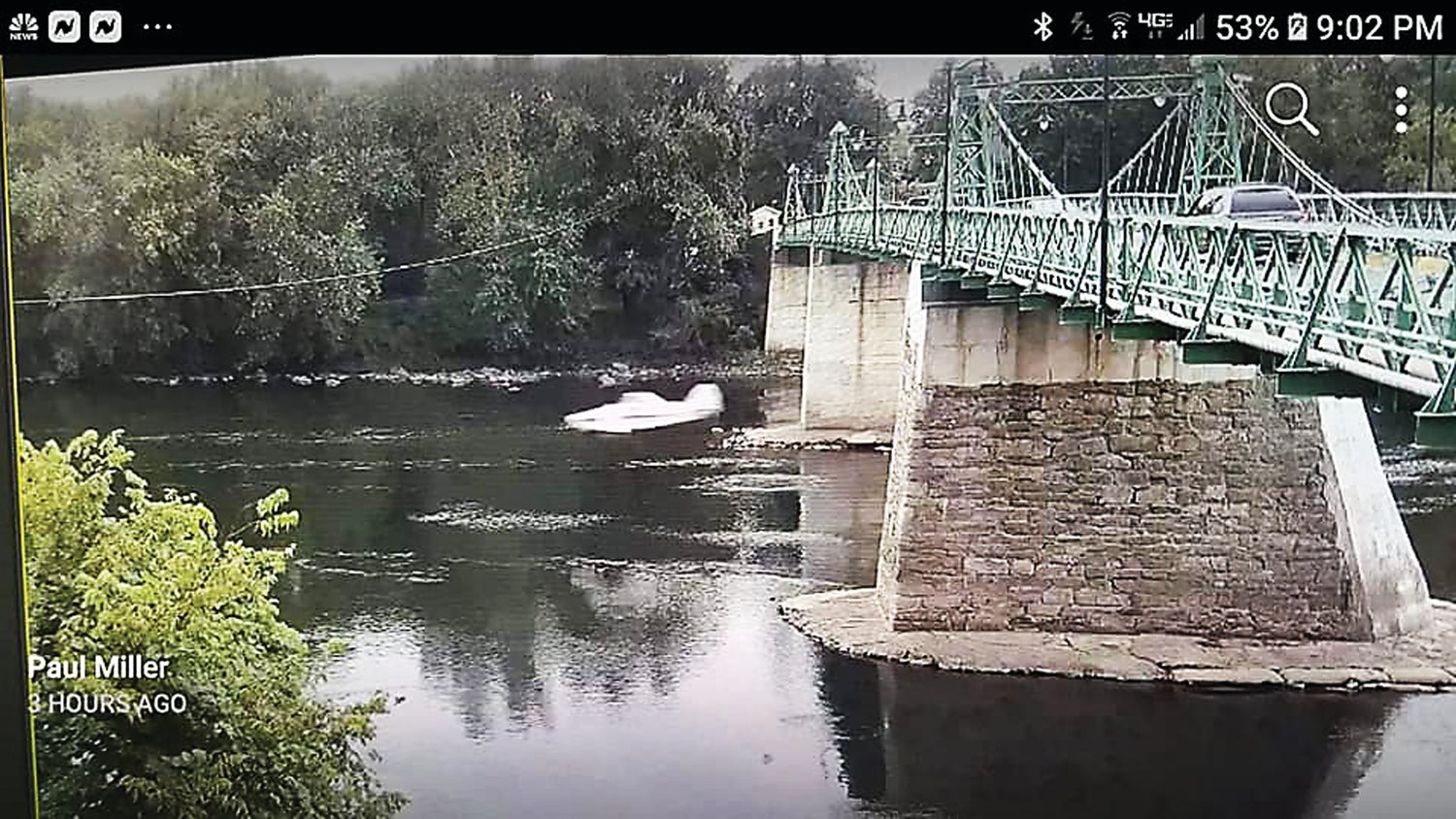 A photo of the plane flying under the Riegelsville Bridge was posted on the Riegelsville Facebook site.