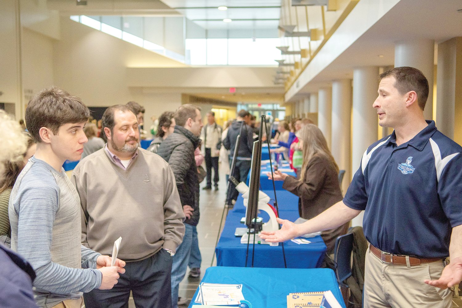 Bucks County Community College hosts a free open house Oct. 19, when attendees will get a chance to tour the campus and meet college officials, including Matt Cipriano, right, director of student life and athletic programs.