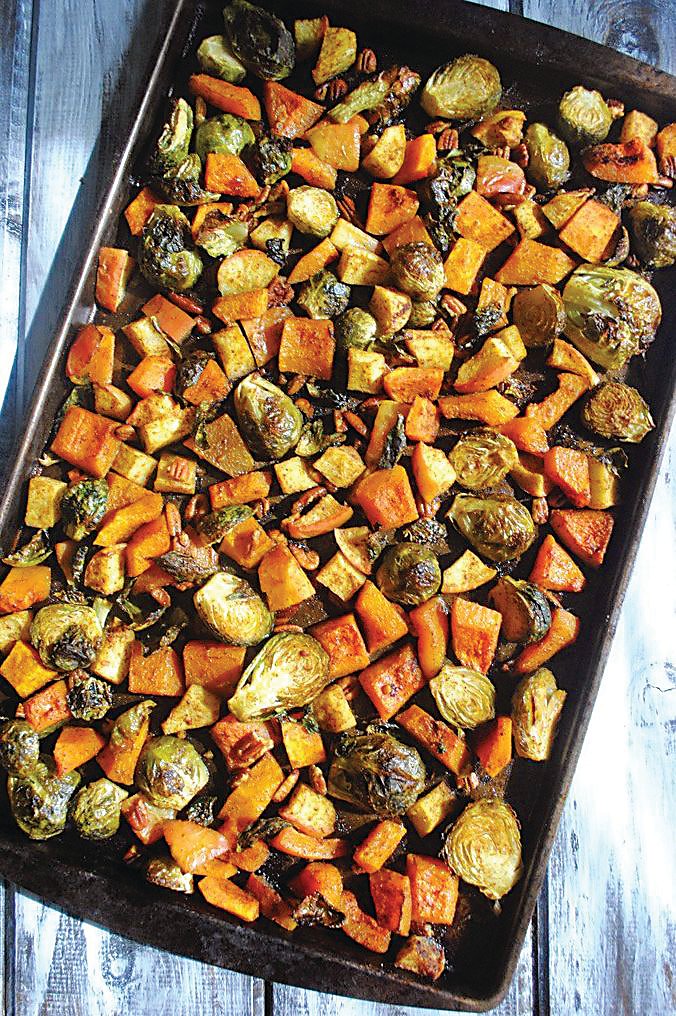 This recipe for roasted vegetables features many that are still in season at local farms and farm markets. Photograph by Emileeeats.com.