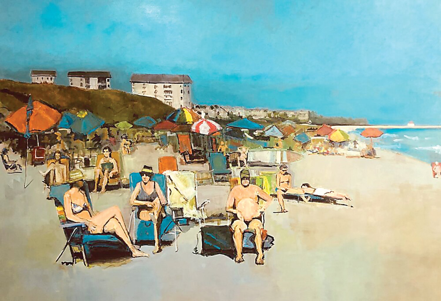 “The Beachcombers” is an oil on canvas by Glenn Harren.