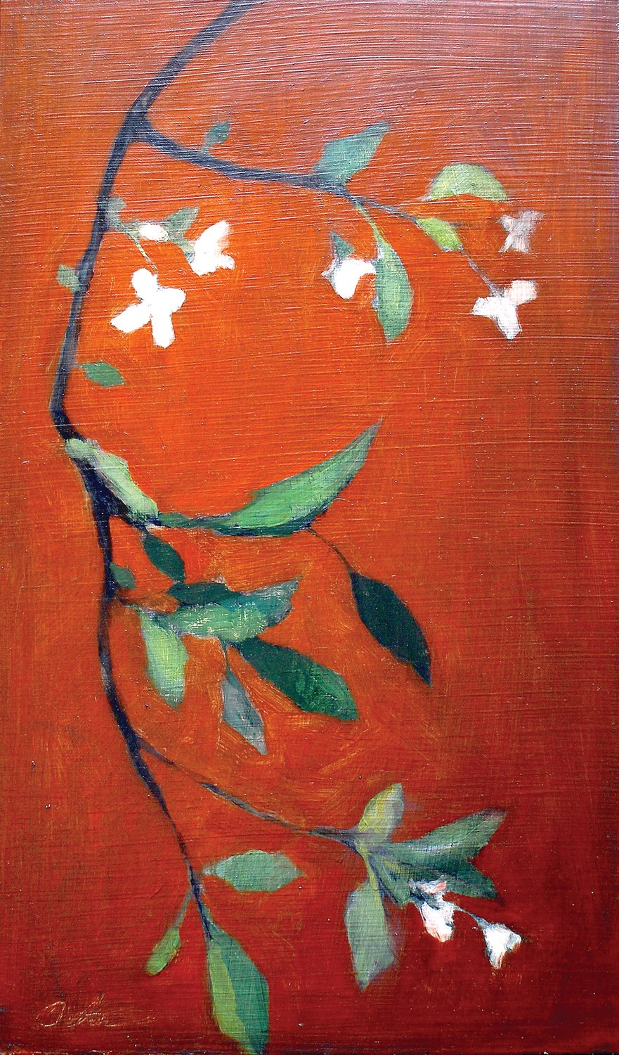 Blossoms on Red” is by David Stier.