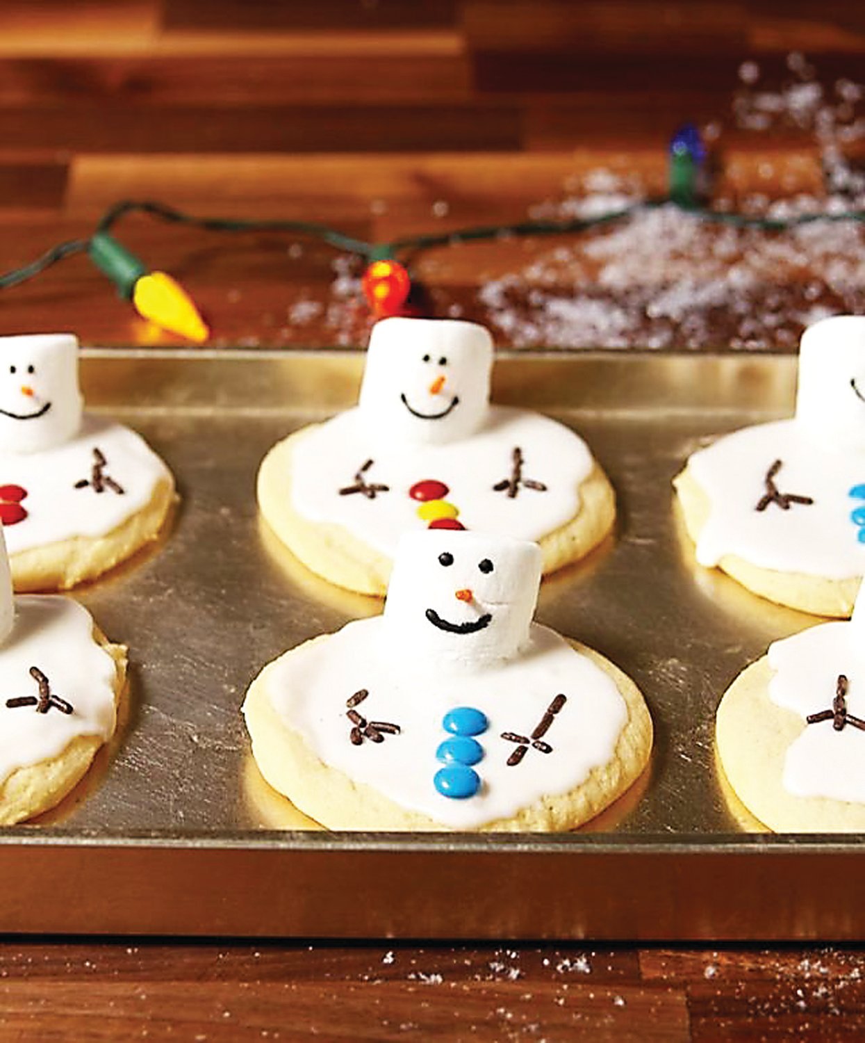 Make your holiday cookie plate stand out with these Melted Snowman Cookies. Photograph by delish.com