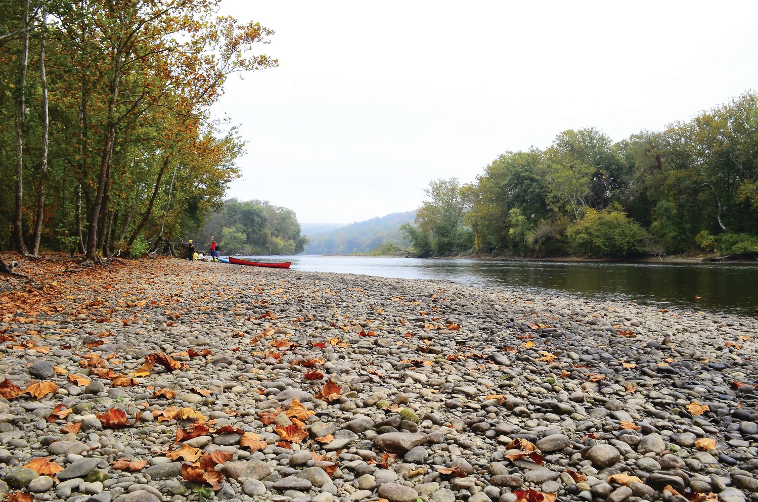 Outdoor enthusiasts enjoy the Delaware River.
