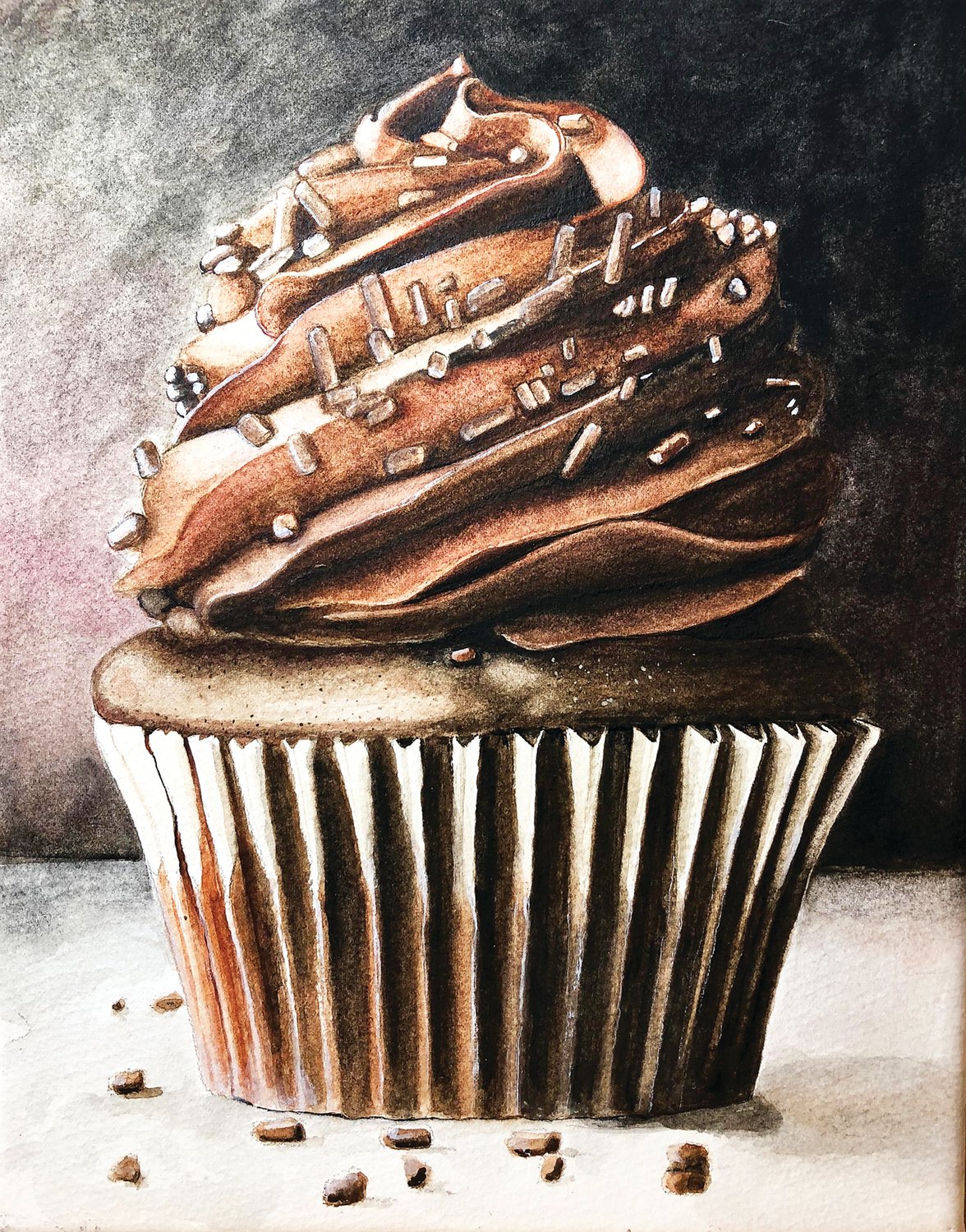 “Cupcake” is by watercolorist Carol Corbett.