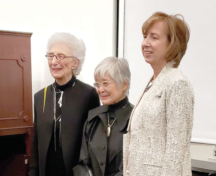 Winners of the 2020 Wunsch Awards were Lita Solis-Cohen, senior editor of Maine Antiques Digest, Mira Nakashima and Laura Beach, editor-at-large of Antiques and the Arts Weekly. Photograph by Cecilia Shi.