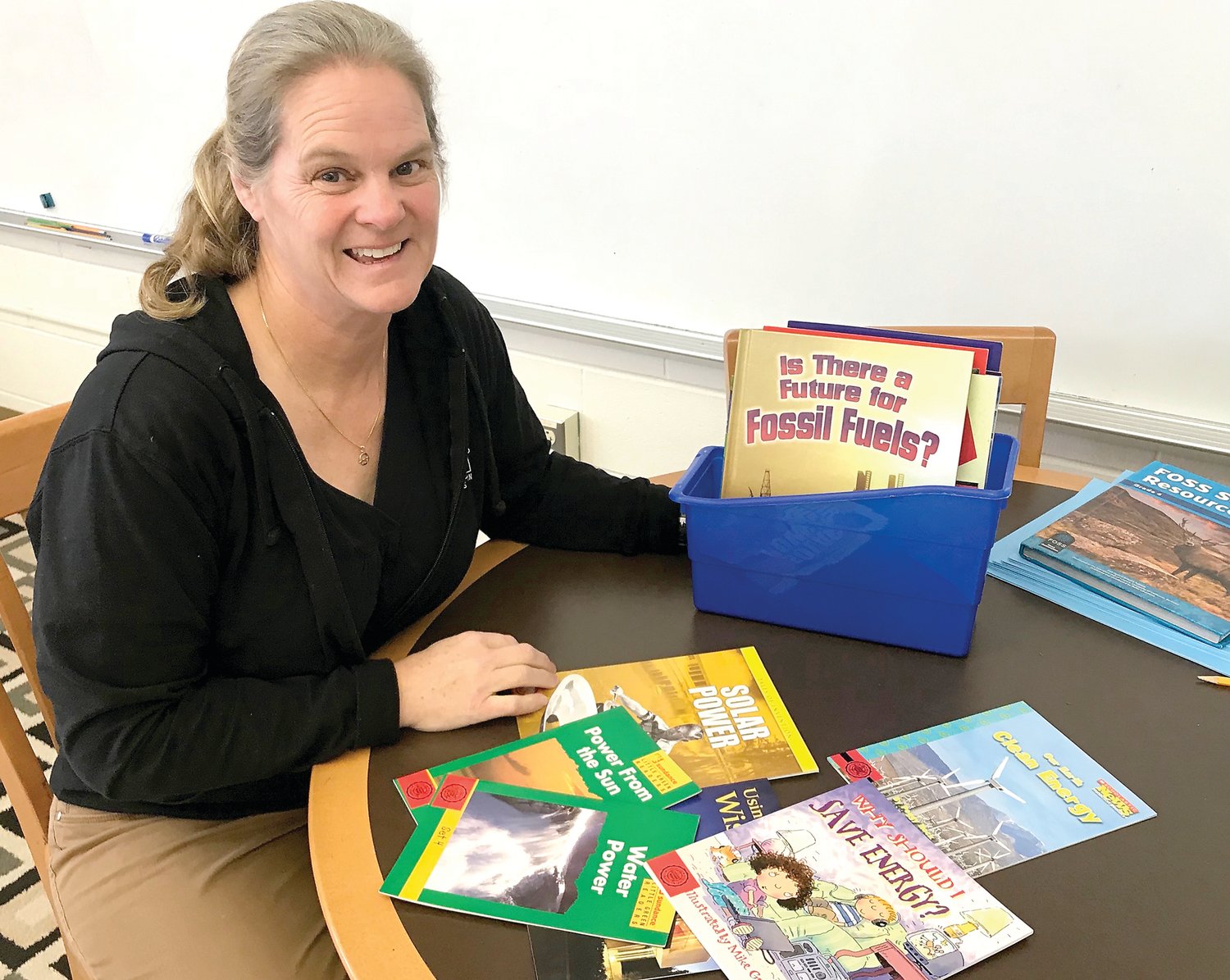 Richland Elementary School fourth-grade science and social studies teacher Kim Casale said the new books are “a powerful asset to our classroom.”