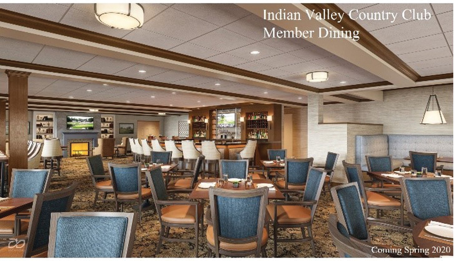 The remodeled dining room at Indian Valley Country Club.
