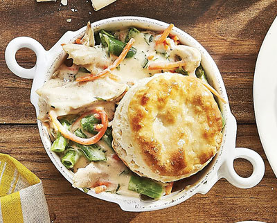 While staying at home there is time to try making something different for dinner such as this stovetop pot pie. Photograph by Countryliving.com .