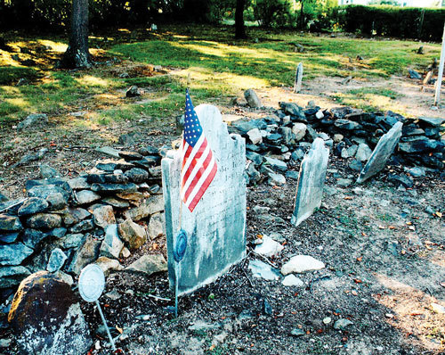 The tiny Gallows Hill Cemetery in Springfield Township dates from the 1740s. Buried there are Revolutionary War soldiers, colonists and native Americans. Photograph by Kathryn Finegan Clark