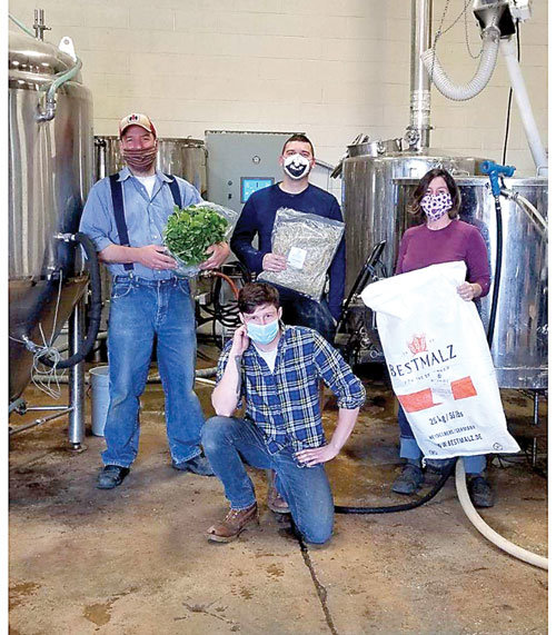Eric Vander Hyde, owner of Barefoot Botanicals; Eric Walp,  head brewer, Doylestown Brewing Company; Andrea Santoro, owner of Sole Kombucha; and Brody Bisson, brewer, Doylestown Brewing Company.