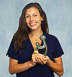 Ringoes, N.J., resident Jordan Vitelli receives the Daisy Award. Vitelli is a nurse at Hunterdon Medical Center.