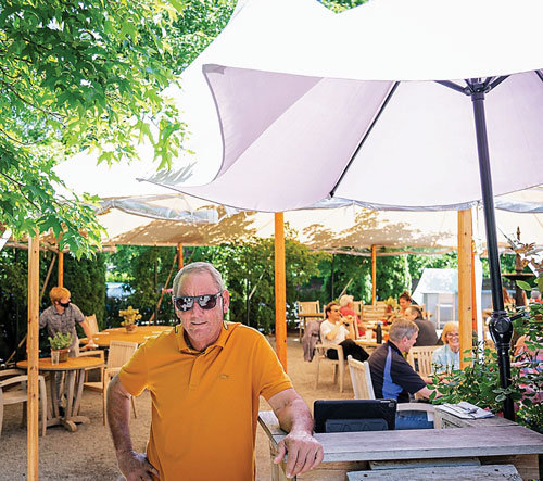 Pineville Tavern owner Andrew Abruzzese has opened a tented outdoor dining room, designed by garden designer Renny Reynolds of nearby Hortulus Farm.