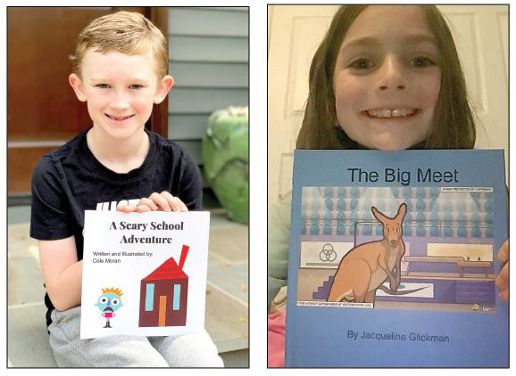 New Hope-Solebury second-graders hold their published books.