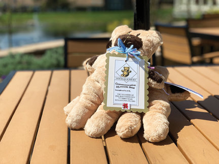 The Good Bears Club’s 25,000th bear. The club, comprised of residents of the Pine Run Retirement Community, sew teddy bears for children who receive treatment at Doylestown Hospital.