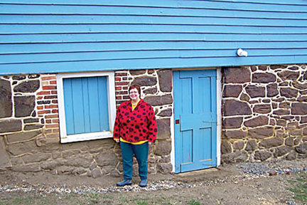 Susan Kozel at the historic Walnford Grist Mill, named for Quaker Richard Waln.