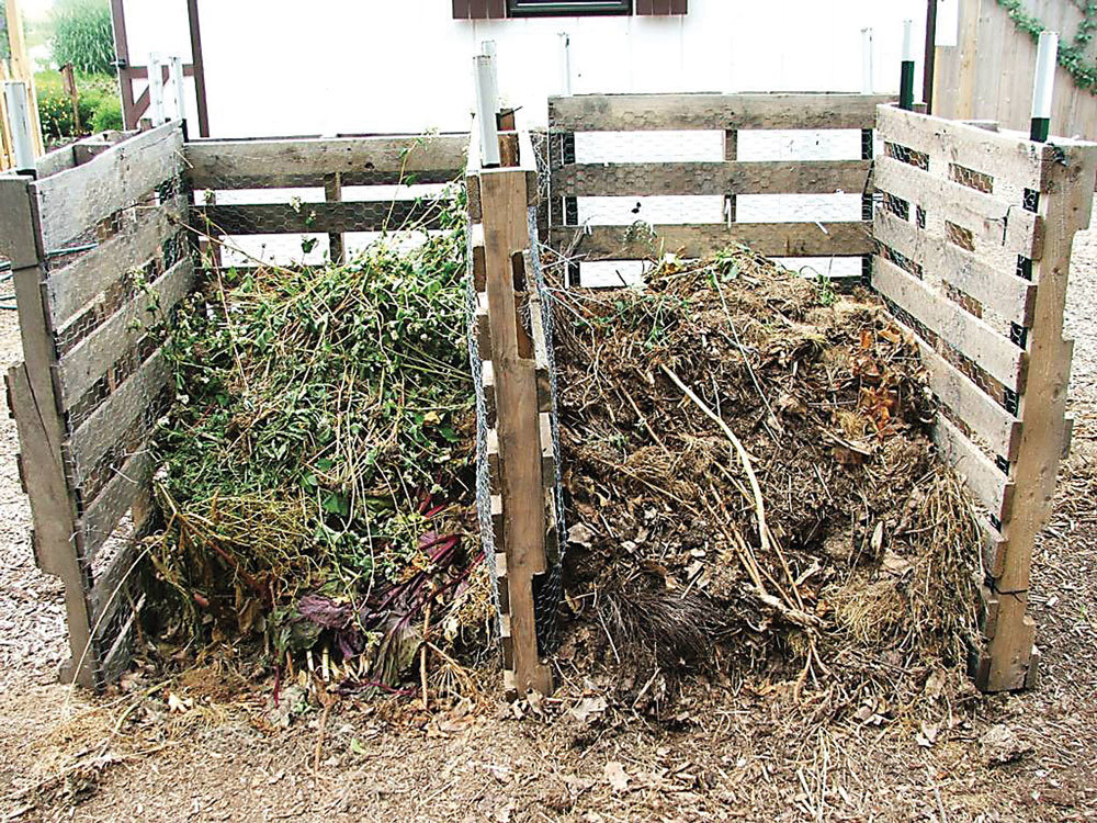 Turning compost units.