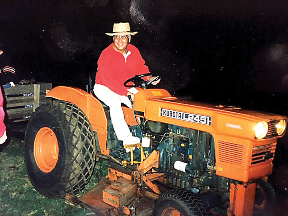Carmen Rocco, as owner of Blue Rock Farm, was happiest when he was riding his tractor.